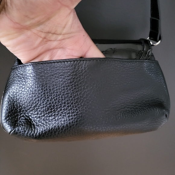 Brighton Black Leather & Patent Leather Gem Embellished Small Shoulder Bag 8 x 5 - Picture 6 of 11